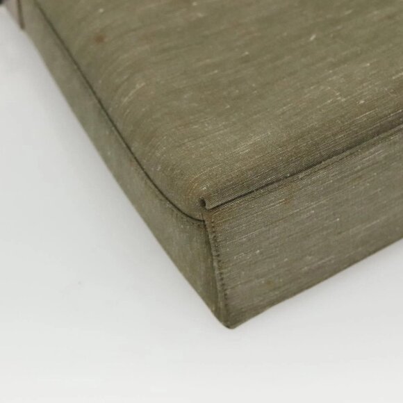 Salvatore Ferragamo Gancini Shoulder Bag Canvas Khaki Auth 117786 - Picture 4 of 16